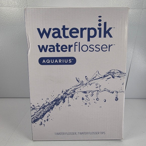 Waterpik Aquarius Water Flosser Professional Oral Irrigator White 7 Tips New